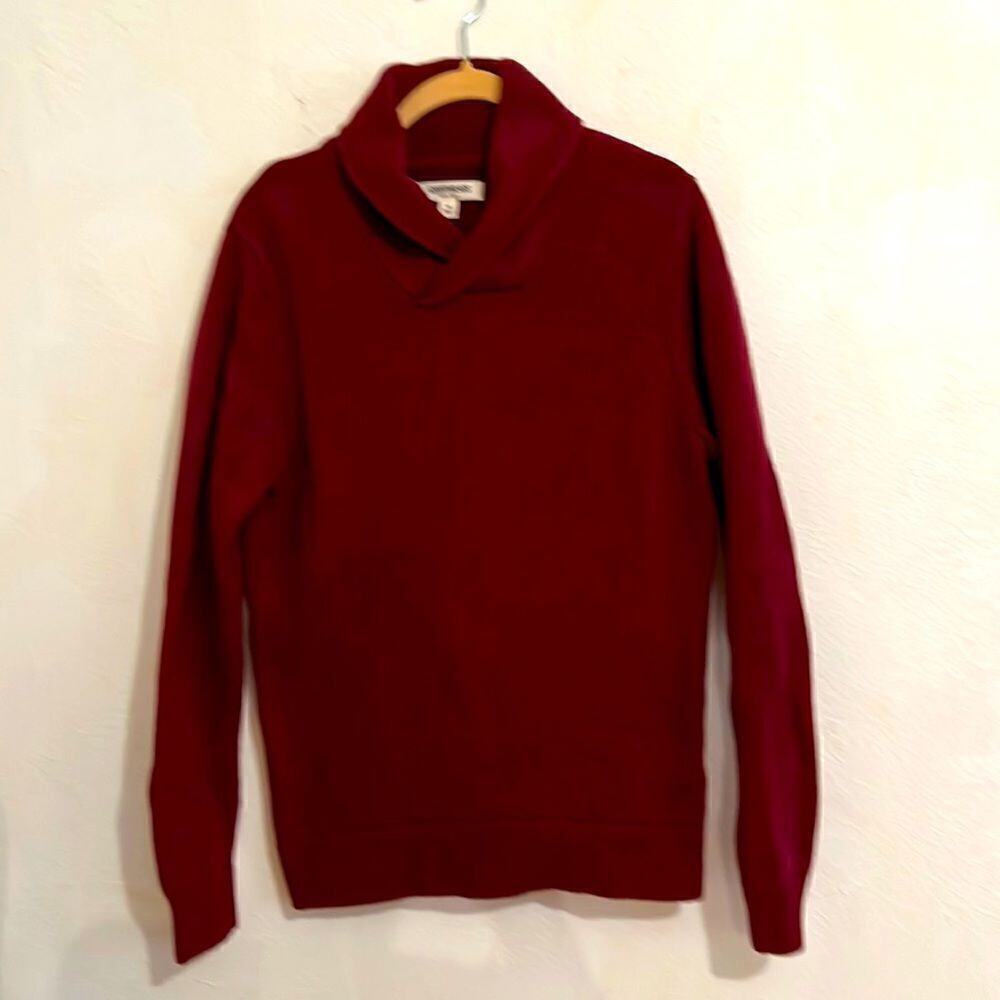 Good Threads Maroon 100% Cotton Pull Over Long Sleeve V Neck Sweater Size XS